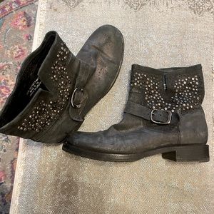 Sparkly biker ankle boots